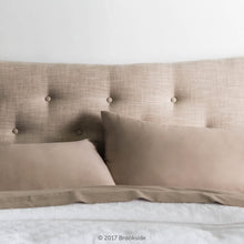 Load image into Gallery viewer, Brookside - Cotton Blend Sheet Set - Wrinkle Resistant - Rich Cotton Look and Feel - Easy Care Fabric - Deep Pocket Design - Split Queen - Sandstone