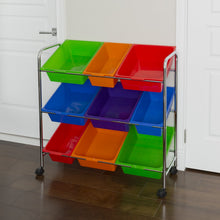 Load image into Gallery viewer, Seville Classics Mobile Toy Storage Organizer, 9-Bins in Fun Colors