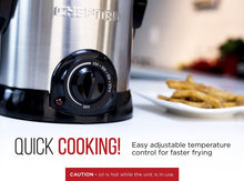 Load image into Gallery viewer, Chefman Fry Guy Deep Fryer with Removable Basket, Easy-to-Clean Non-Stick Coating and Cool-to-Touch Exterior, Adjustable Temperature Control, 4.2 Cup/ 1 Liter Capacity, Stainless Steel