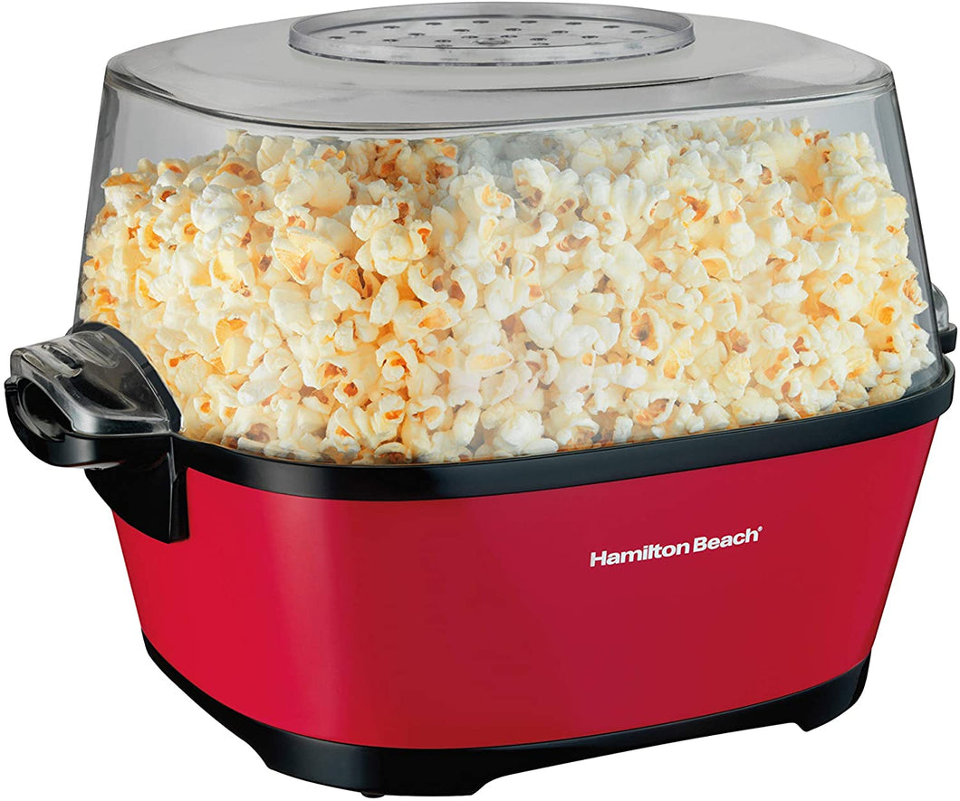 Hamilton Beach Electric Hot Oil Popcorn Popper, Healthy Snack Maker, 24 Cups, Red (73302)