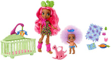 Load image into Gallery viewer, Mattel Cave Club Wild About Babysitting Playset + Fernessa &amp; Furrah Dolls, Multi