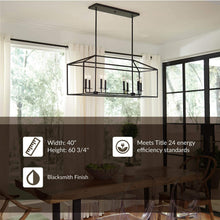 Load image into Gallery viewer, Sea Gull Lighting 6615008-839 Perryton Eight Island Pendant Hanging Modern Light Fixture, Blacksmith Finish
