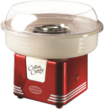 Load image into Gallery viewer, Nostalgia CLCM8AQ Classic Retro Hard and Sugar Free Countertop Cotton Candy Maker, Includes 2 Reusable Cones And Scoop
