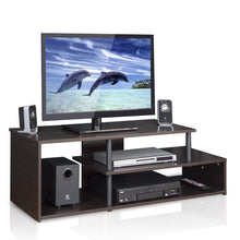Load image into Gallery viewer, Furinno 15044CC/BK Econ Low Rise TV Stand, Espresso/Black