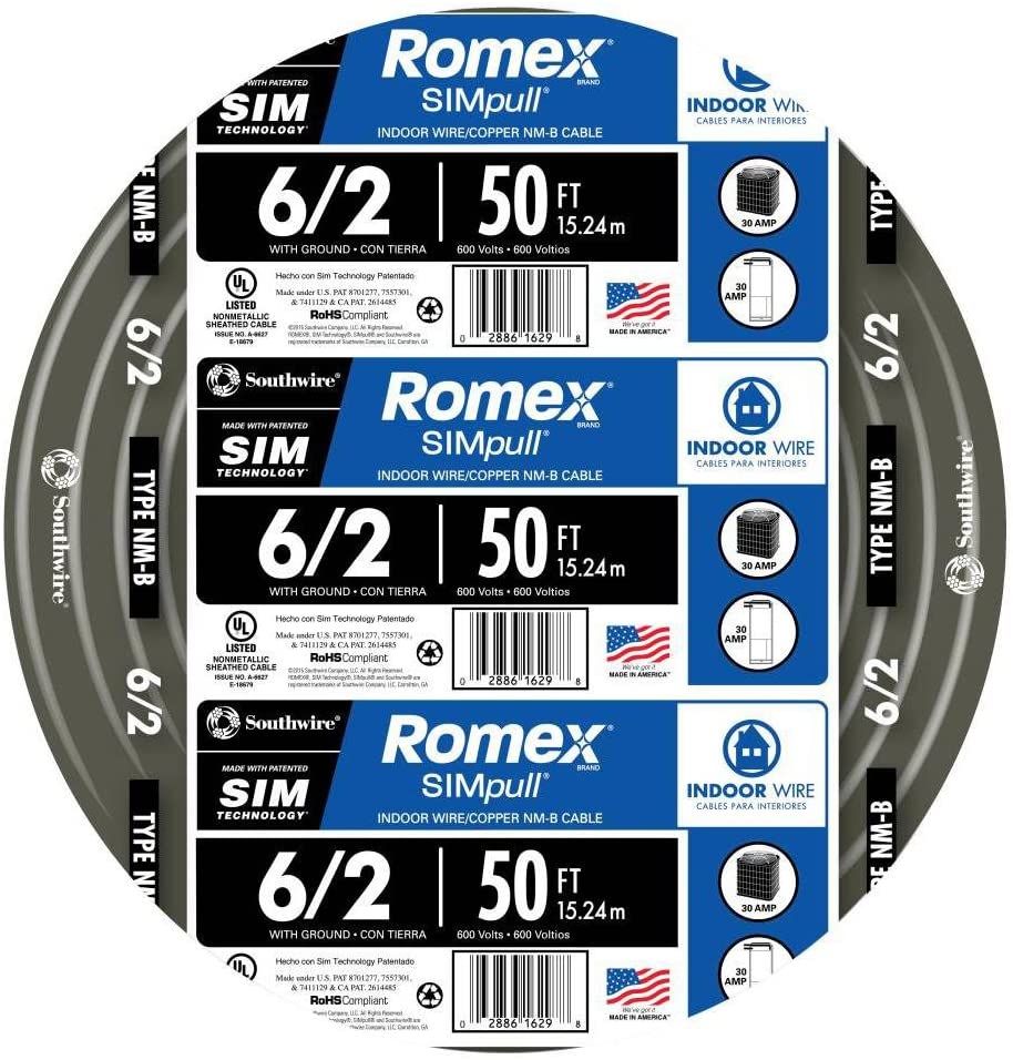 50 ft. 6/2 NM-B Wire - Black