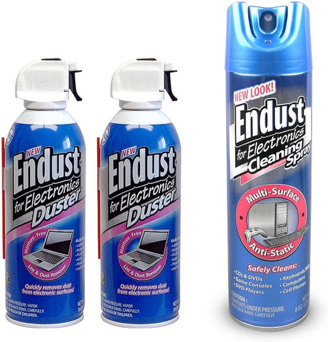 Endust Electronics Dust Cleaning Kit with Anti-Static Cleaner and Duster with Bitterant (2 Pack)