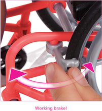 Load image into Gallery viewer, Barbie Fashionistas Doll #166, with Wheelchair &amp; Crimped Brunette Hair Wearing Rainbow-Striped Dress, White Sneakers, Sunglasses &amp; Fanny Pack, Toy for Kids 3 to 8 Years Old