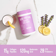 Load image into Gallery viewer, Vital Proteins Beauty Collagen Peptides Powder Supplement for Women, 120mg of Hyaluronic Acid, 15g of Collagen Per Serving, Enhances Skin Elasticity and Hydration, Lavender Lemon, 9oz Canister
