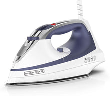 Load image into Gallery viewer, Black &amp; Decker IR1070S Steam Advantage Nonstick Stainless Steel Iron, White/Blue