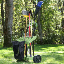 Load image into Gallery viewer, SuperDuty Lawn &amp; Garden Toolbox on Never Flat Wheels &amp; 120 Lb. Capacity Lift Plate-Made in USA - Organize &amp; Store Lawn &amp; Garden Tool Garage Storage Rack &amp; Yard Cart Garden Wheelbarrow Wagon (SD490)