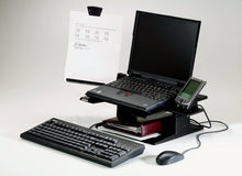 Load image into Gallery viewer, 3M Adjustable Laptop Stand, Raise Screen Height to Reduce Neck Strain, 3&quot; Height Adjustment, Large Platform for Docking Station, Non-Skid Base Keeps Laptop Secure, Cable Management, Black (LX500)