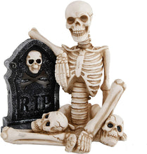 Load image into Gallery viewer, Skeleton &amp; Pumpkin w/Color Changing LED Lights, Ployresin FT-2633E