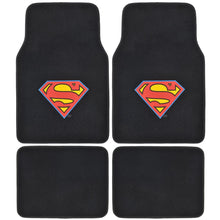 Load image into Gallery viewer, BDK WMT1601 Black Superman Carpet Floor Car SUV Van &amp; Truck-Original Design Mats-4 Pieces
