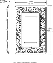 Load image into Gallery viewer, 64046 Paisley Single Decorator Wall Plate/Switch Plate/Cover, Brushed Satin Pewter (New Version)