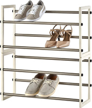 Load image into Gallery viewer, Trinity Basics 2-Tier 24"-44" Expandable Shoe Rack - White (2-Pack)