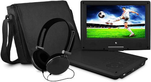 Ematic Personal DVD Player with 9-Inch Swivel Screen, Headphones, Carrying Case