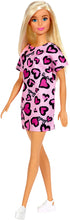 Load image into Gallery viewer, Barbie Doll, Blonde, Wearing Pink Heart-Print Dress and Platform Sneakers, for 3 to 7 Year Olds