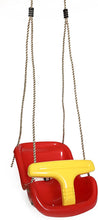 Load image into Gallery viewer, PLAYBERG Red Plastic Baby and Toddler Swing Seat with Hanging Ropes