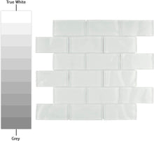 Load image into Gallery viewer, SomerTile GITTRPSW Sierra Glass Mosaic Wall Tile, 11.75" x 11.75", Ripple White/Clear, Pack of 10