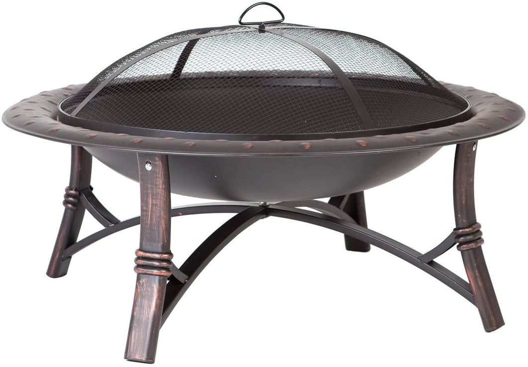 Fire Sense 60857 Roman Fire Pit, Brushed Bronze