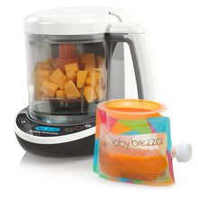 Load image into Gallery viewer, Baby Brezza Small Baby Food Maker Set – Cooker and Blender in One to Steam and Puree Baby Food for Pouches - Make Organic Food for Infants and Toddlers - Includes 3 Pouches and 3 Funnels
