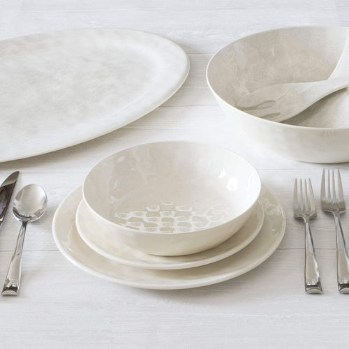Better Homes & Gardens 12-Piece Summer Melamine Dinnerware Set,White Anda