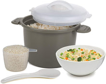 Load image into Gallery viewer, Progressive International Set Microwave Rice Cooker, 4 Piece, Gray