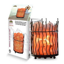 Load image into Gallery viewer, WBM 1301B Himalayan Glow Himalayan Salt lamp Night Light Tall Round Basket Salt lamp,Himalayan Night Light Salt Lamp with ETL Salt lamp Light Bulb/Dimmer Control and Salt Chunks