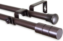 Load image into Gallery viewer, Theo Double Curtain Rod 28-48 inch - Cocoa