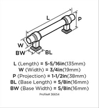 Load image into Gallery viewer, Amerock BP36654CPN Glacio Cabinet Pull, 3-3/4 Center-to-Center, Clear/Polished Nickel