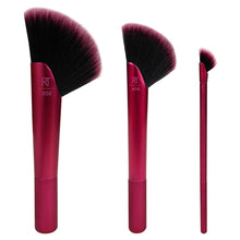 Load image into Gallery viewer, Real Techniques Rebel Edge Makeup Brushes, Cropped Brush Heads for Powder, Eyeshadow, Highlighter, and Blush, Set of 3