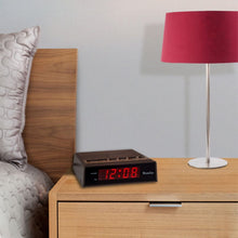 Load image into Gallery viewer, WESTCLOX 22690 .6"" Retro Wood Grain LED Alarm Clock Consumer electronic