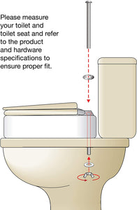 Essential Medical Supply Toilet Seat Riser with Removable Arms - Standard Bowl, 17.5 x 13.5 x 3.5 Inch