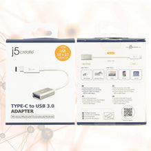 Load image into Gallery viewer, j5create USB Type-C 3.1 to Type-A Adapter | Supports USB3.1 Gen1 (5 Gbps), USB 2.0 (480 Mbps) and an Output of 1.5A | Compatible with USB 3.0 and USB 2.0 Devices