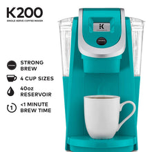 Load image into Gallery viewer, Keurig 2.0 K200 Plus Series Single Serve Plus Coffee Maker Brewer Turquoise