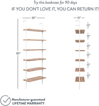 Load image into Gallery viewer, Nathan James Theo 5-Shelf Wood Ladder Bookcase