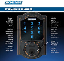 Load image into Gallery viewer, Schlage FE469NX ACC 716 CAM Right Hand Touchscreen Deadbolt with Alarm, Aged Bronze