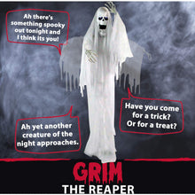 Load image into Gallery viewer, Haunted Hill Farm HHGHST-2FLS Life Size Animatronic Reaper, Indoor/Outdoor Halloween Decoration, Multi