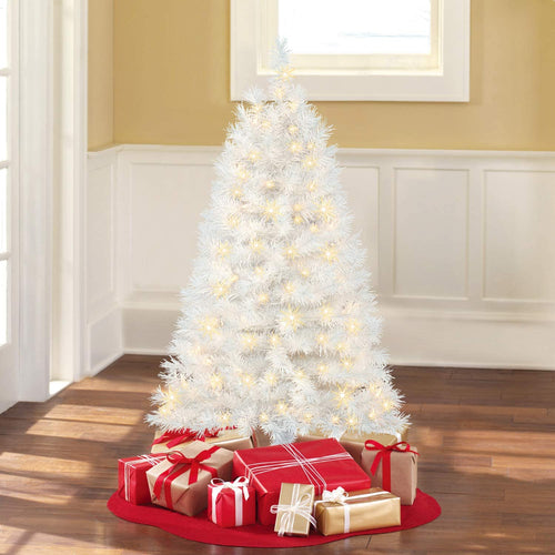 Holiday Time 4 Ft. Pre-Lit Clear White Indiana Spruce Artificial Christmas Tree
