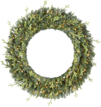 Load image into Gallery viewer, Home Accents Holiday 48 in. Jackson Prelit Led Artificial Wreath with 200-Low Voltage LED Micro Dot Lights
