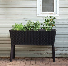 Load image into Gallery viewer, Keter Easy Grow 31.7 Gallon Raised Garden Bed with Self Watering Planter Box and Drainage Plug