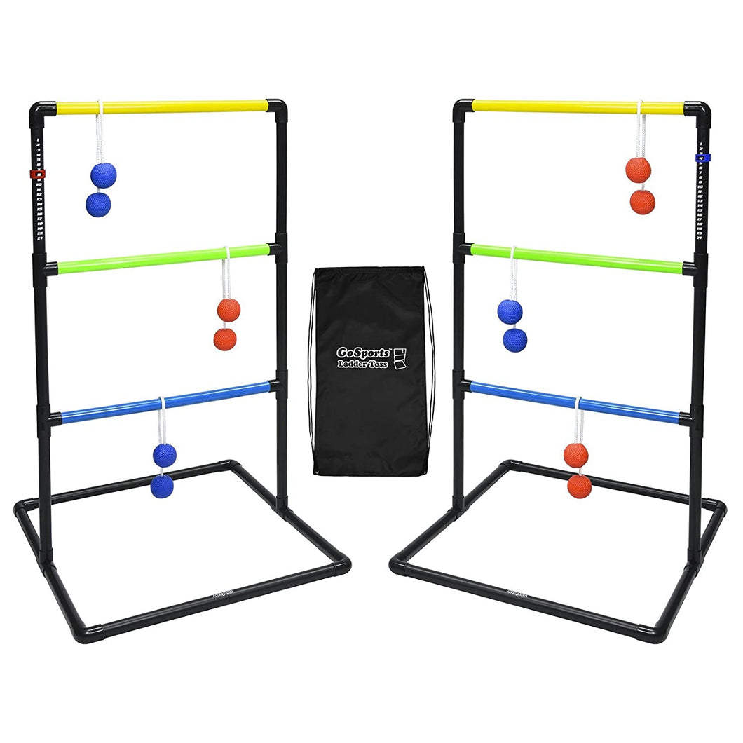 GoSports Indoor / Outdoor Ladder Toss Game Set with 6 Rubber Bolos, Carrying Case and Score Trackers