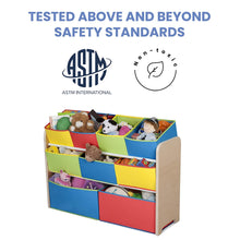 Load image into Gallery viewer, Delta Children Deluxe 9-Bin Toy Storage Organizer, Natural/Primary