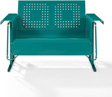 Load image into Gallery viewer, Crosley Bates Loveseat Glider Turquoise Gloss