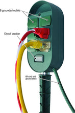 Load image into Gallery viewer, Woods 59785WD 6-Outlet Yard Stake Timer with Photocell and Wireless Remote Control (Green)