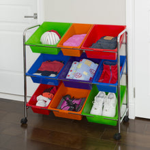 Load image into Gallery viewer, Seville Classics Mobile Toy Storage Organizer, 9-Bins in Fun Colors
