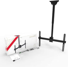 Load image into Gallery viewer, Promounts Apex Full Motion TV Ceiling Mount Bracket for 37-80” TVs up to 110 lbs, VESA from 200x200 to 600x400 with Bubble Level, Adjustable Height, 180° of Rotation, (UC-PRO310), Black