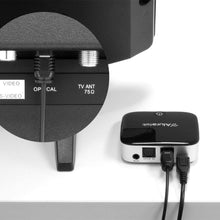 Load image into Gallery viewer, Aluratek ADB1B Bluetooth Audio Receiver and Transmitter, 2-in-1 Wireless 3.5mm, AUX, Optical Audio Adapter, Pairing with 2 Bluetooth Headphones Simultaneously in Transmitter Mode