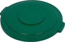 Load image into Gallery viewer, Carlisle 34104509 Bronco Polyethylene Round Lid, 26.88&quot; Diameter x 2-1/4&quot; Height, Green, For 44-Gallon Trash Containers (Case of 3)