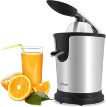 Load image into Gallery viewer, Stainless Steel Electric Juice Press-Citrus Juicer or Squeezer Masticating Machine w/ 160W Power, Handle &amp; Cone for Orange, Lime, Pomegranate and Grapefruit and Lemon Fruit-NutriChef PKJCR305